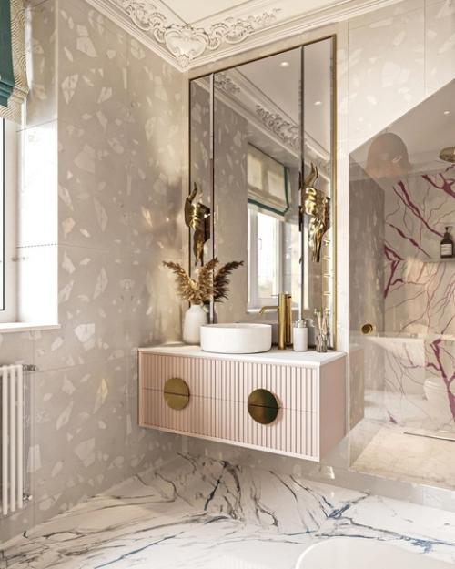 Ванная комната в нежной цветовой гамме. 01