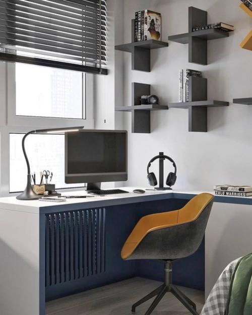 Стильная комната для подростка с отличным сочетанием цветов и декора. 07