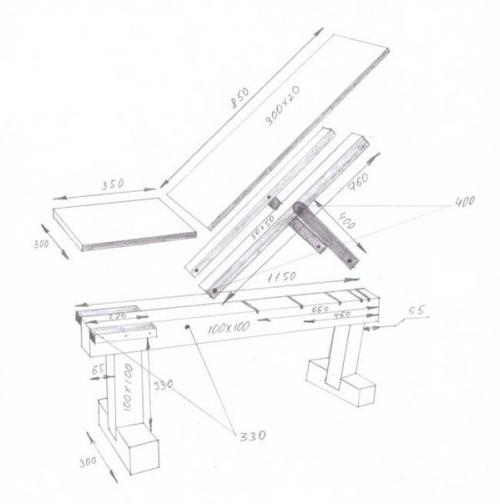 Гимнастическая скамья из дерева своими руками. 01