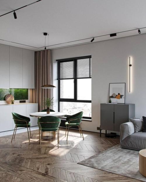 Интерьер просторной квартиры в современном стиле. 01