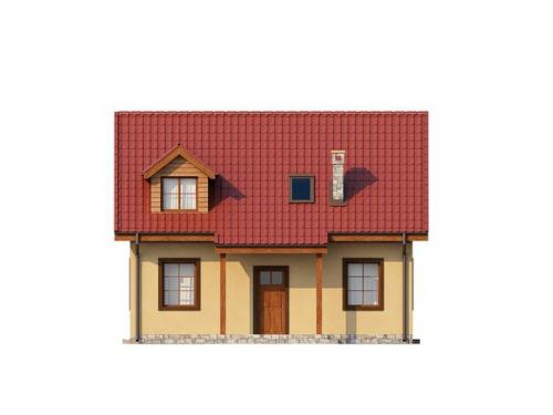 Проект: компактный дом с мансардой с камином на террасе. 06