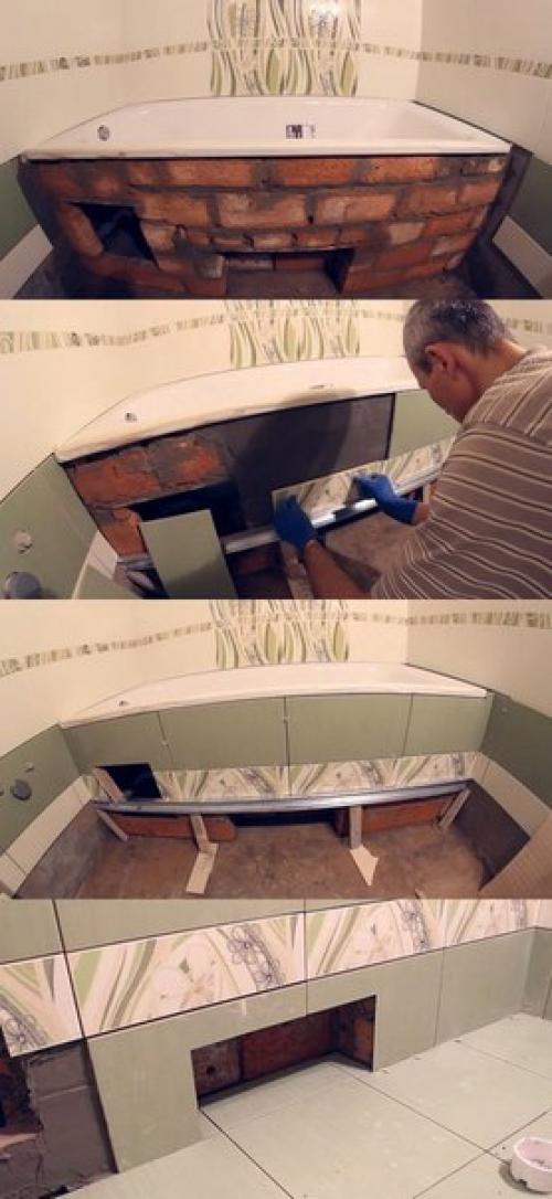 Установка чугунной ванны своими руками. 04