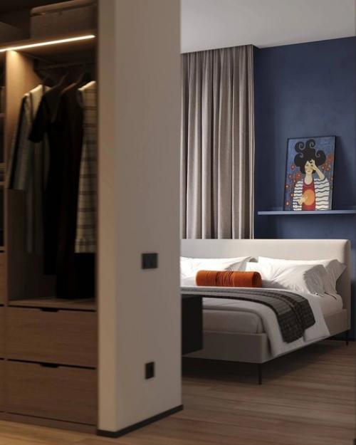 Уютный интерьер спальни 18 кв. 04