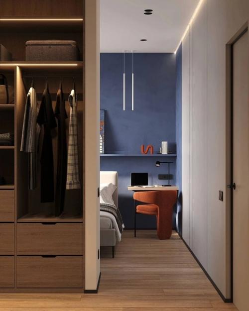 Уютный интерьер спальни 18 кв. 01