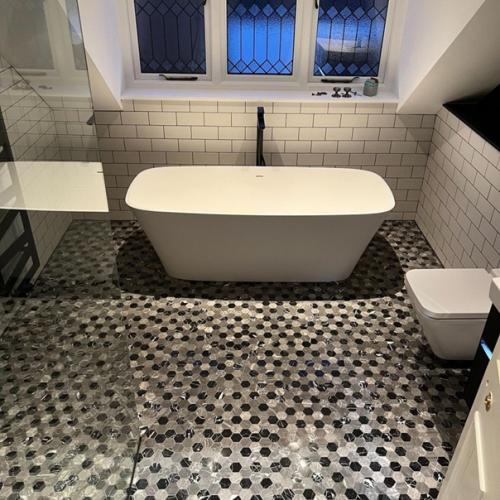 Санузел готов.  Работа велась по дизайн - проекту с авторским надзором. 01