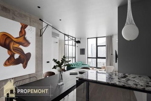 Очень стильный современный дизайн квартиры для молодой пары. 02