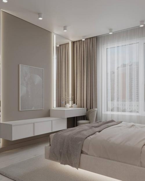 Вдохновляющая спальня в светло-бежевых тонах! 01