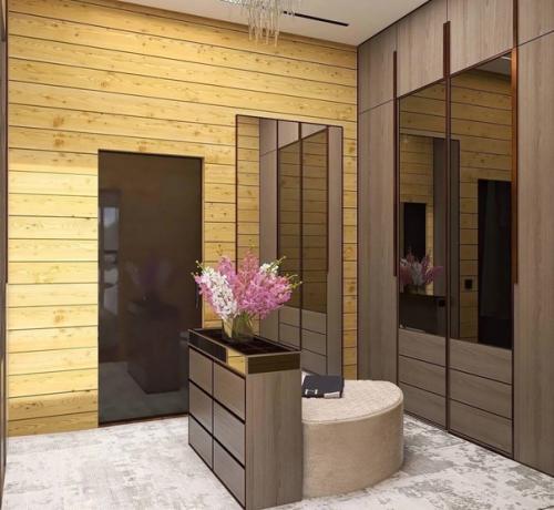 Дизайн проект спальни, в стиле шале, с гардеробной. 04