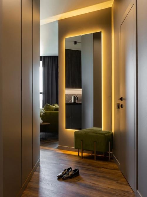 Интерьер квартиры, выполненный в нестандартных цветах. 07