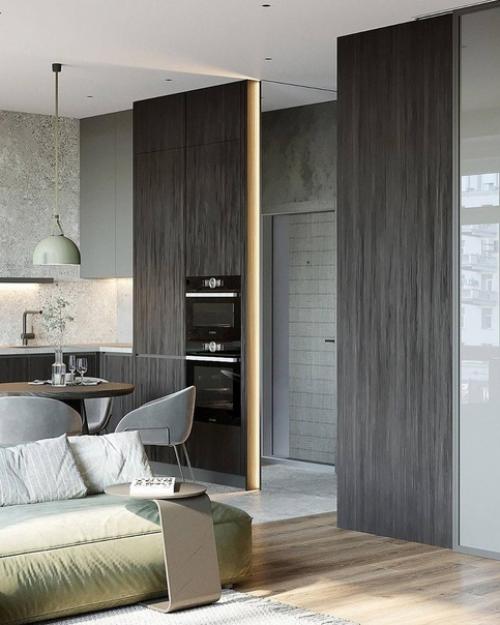 Интерьер квартиры в серых и бежевых тонах. 06