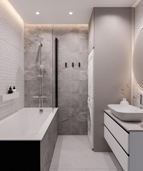 Раздельные ванная комната и санитарный узел. 01