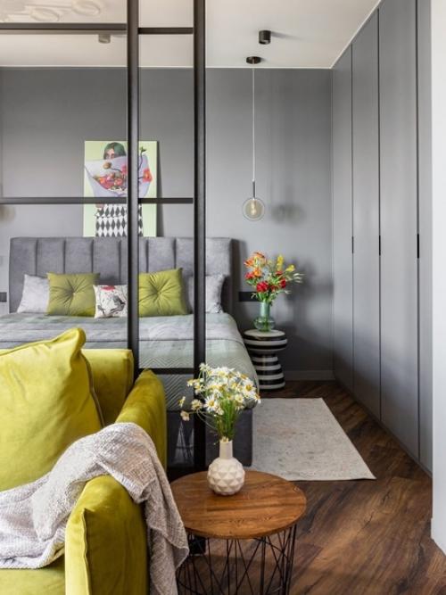 Интерьер квартиры, выполненный в нестандартных цветах. 08