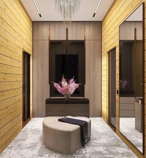 Дизайн проект спальни, в стиле шале, с гардеробной. 03