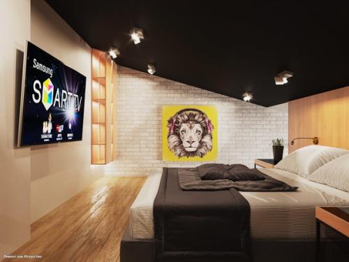 Дизайн - проект двухуровневой квартиры в стиле лофт для холостяка. 02