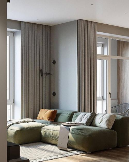 Интерьер квартиры в серых и бежевых тонах. 02