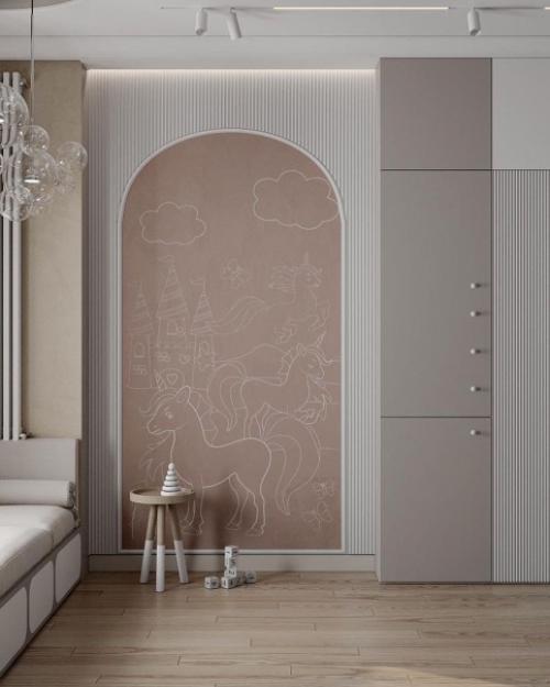 Замечательный интерьер детской комнаты в нейтральных оттенках. 04