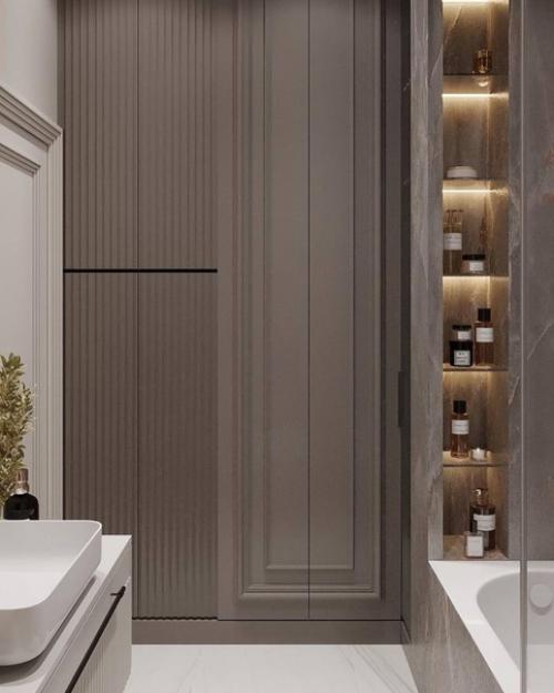 В этой ванной комнате царит благородная атмосфера. 02