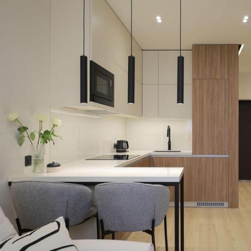 Нежная кухня для дизайнерской квартиры. 08