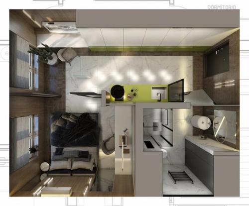 Стильная уютная квартира в Сочи, площадью 30 кв. 07