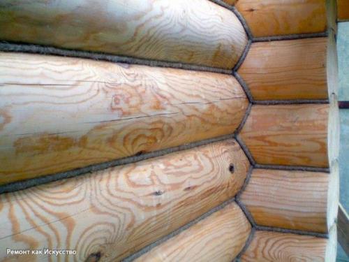 Как конопатить сруб. 03