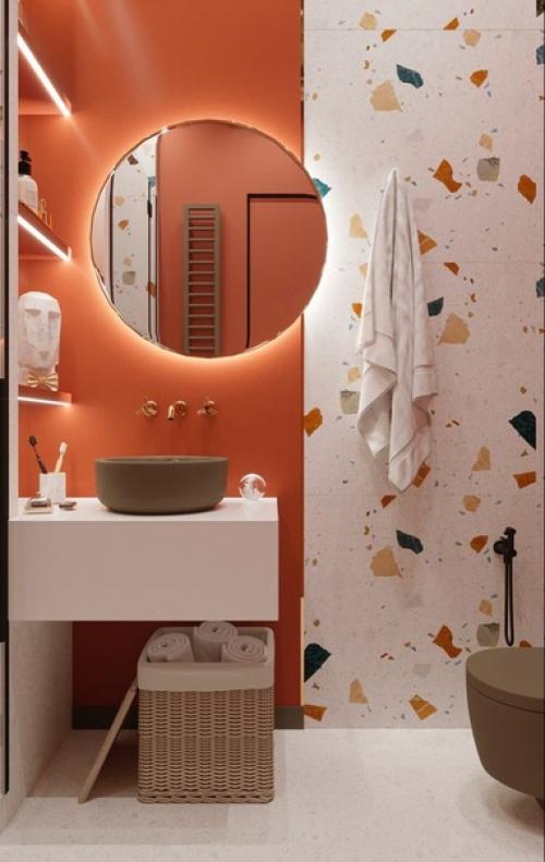 Изначально терраццо - мозаичный бесшовный пол, где в известь или цемент помещены кусочки мрамора, полудрагоценных камней и цветного стекла. 02