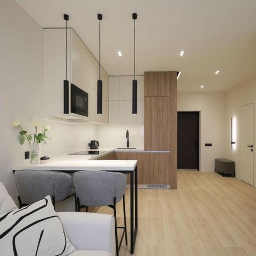 Нежная кухня для дизайнерской квартиры. 07