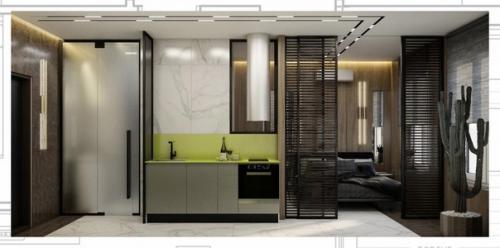 Стильная уютная квартира в Сочи, площадью 30 кв. 02