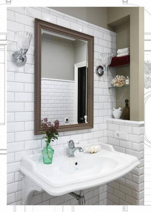 Ванная омната в стиле нео ласси из проекта квартиры, площадью 45 м 2, в ЖК богородский, Москва. 01