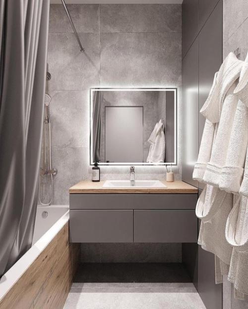 А какую ванную комнаты вы бы выбрали из этих двух? 01