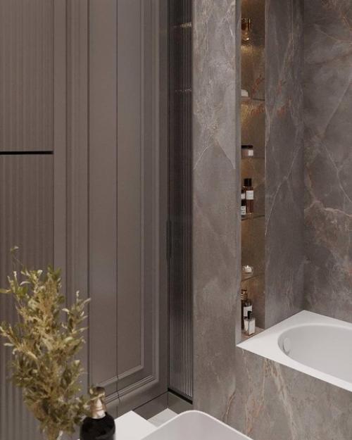 В этой ванной комнате царит благородная атмосфера. 06