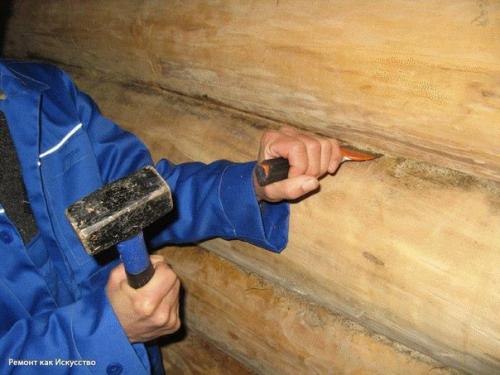 Как конопатить сруб. 01