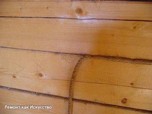 Как конопатить сруб. 04