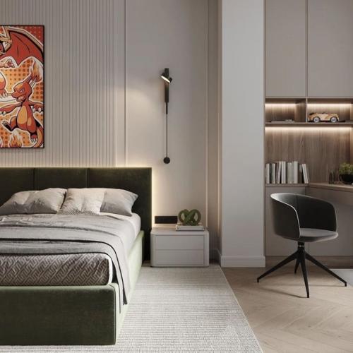 Интерьер стильной, современной и крутой комнаты для подростка. 01