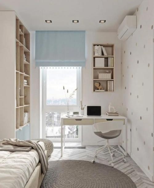 Замечательная детская комната в очень спокойной стиле. 04