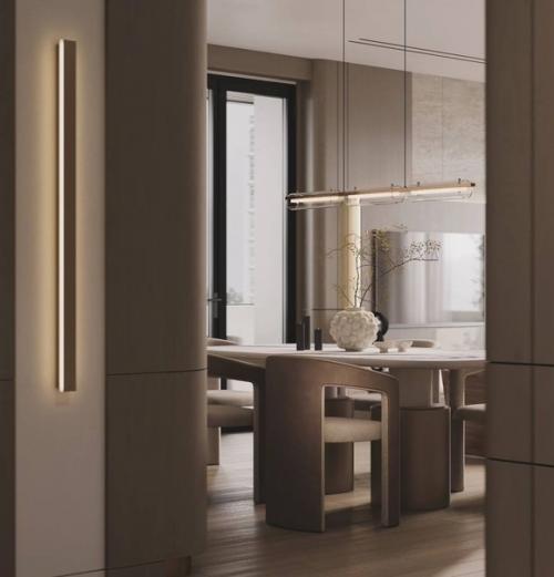 Природные оттенки, много дерева, минимум острых углов, локаничность - это все в дизайне этого проекте. 08