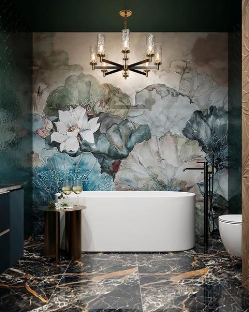 Ванная комната в цветочной тематике. 01