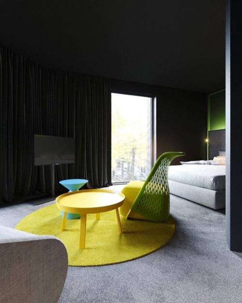 Кричащий, яркий и местами пёстрый интерьер квартиры для настоящего гурмана цвета и контрастов. 08