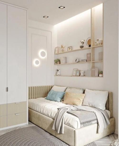 Замечательная детская комната в очень спокойной стиле. 02