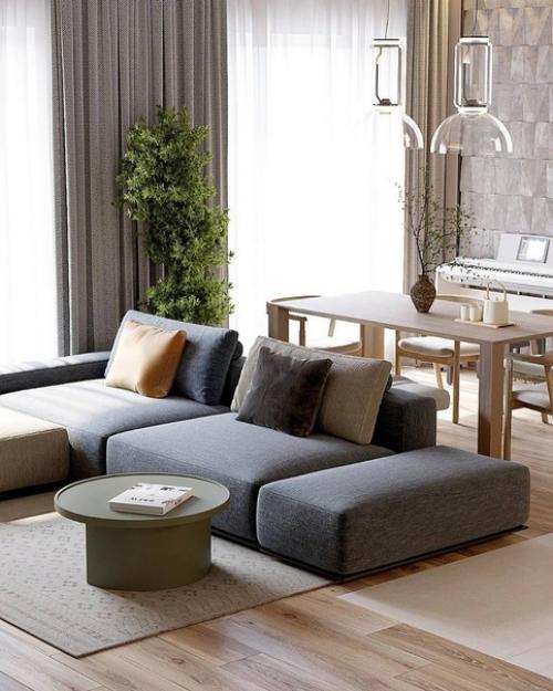 Интерьер просторной квартиры в доме премиум класса. 03