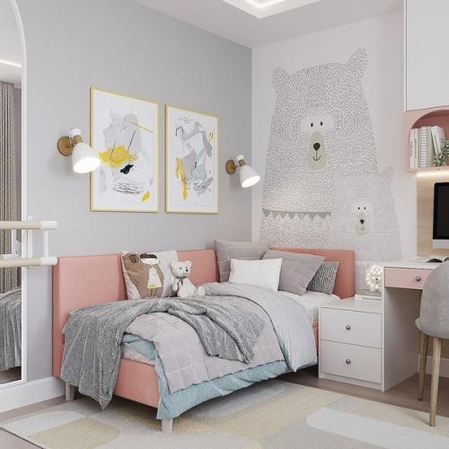 В этой комнате будет жить целеустремлённая и творческая девочка! 01