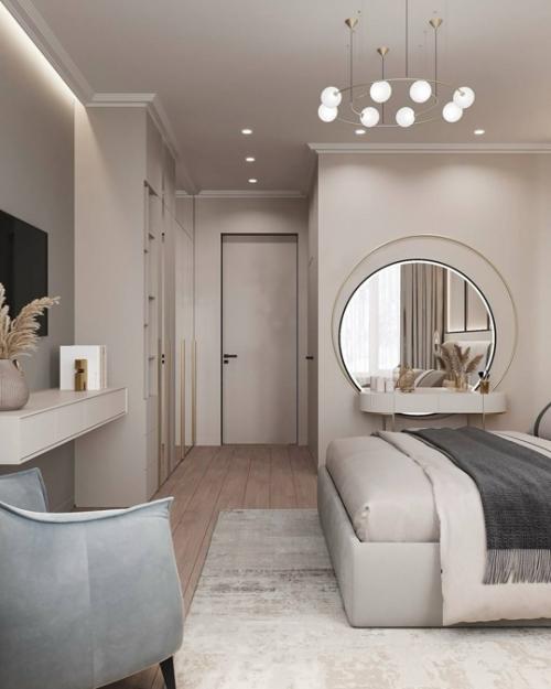 Такая мягкая, спокойная, но очень функциональная спальня! 04