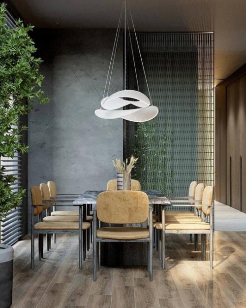 Минималистичный, спокойный и какой-то умиротворяющий вариант интерьера в тёмных тонах. 01