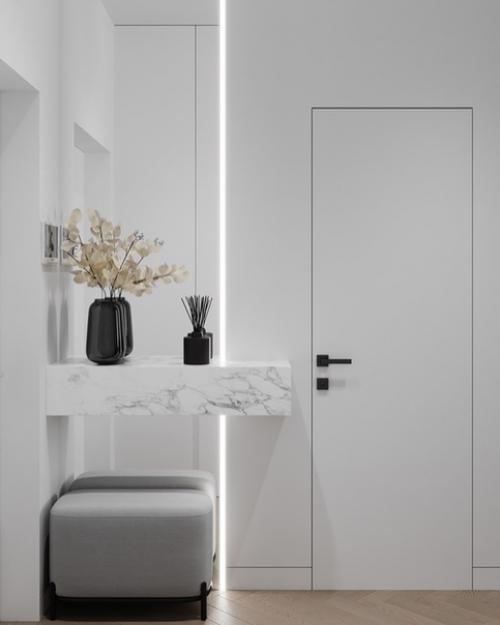 Современный минимализм.  Фасады гладкие, без фрезеровки, нет ярких акцентов, минимум декора. 09