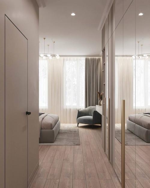 Такая мягкая, спокойная, но очень функциональная спальня! 09