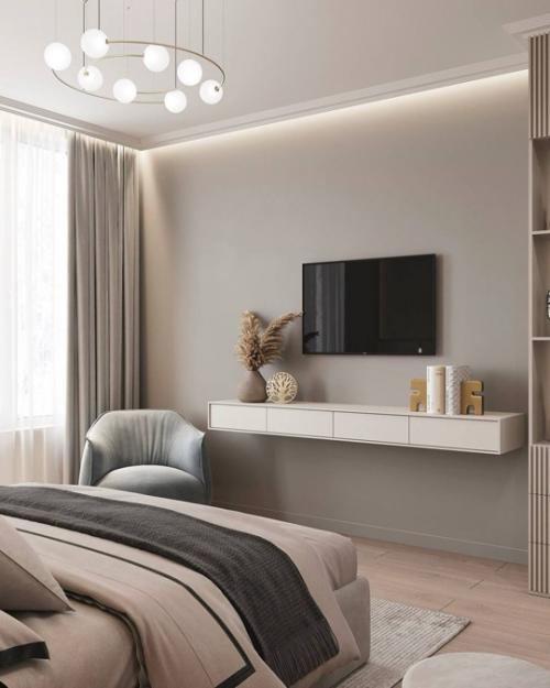 Такая мягкая, спокойная, но очень функциональная спальня! 05