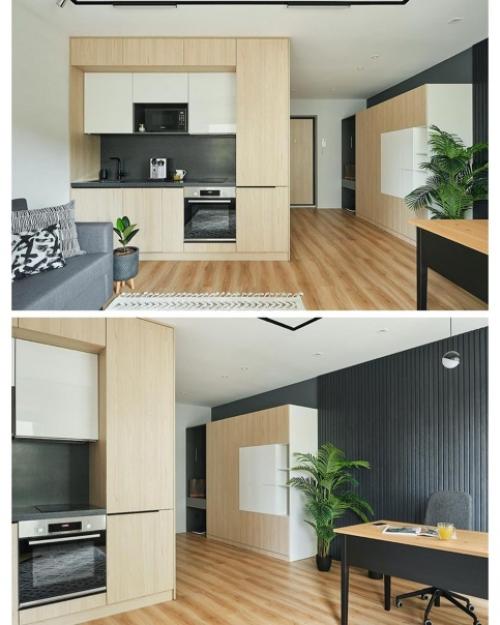 Интерьер небольшой, но очень стильной и функциональной квартиры, площадью 29 кв. 09