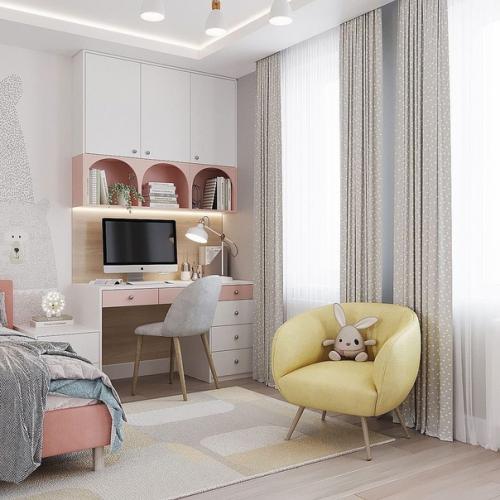 В этой комнате будет жить целеустремлённая и творческая девочка! 05