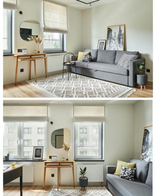 Интерьер небольшой, но очень стильной и функциональной квартиры, площадью 29 кв. 08