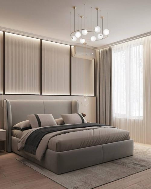 Такая мягкая, спокойная, но очень функциональная спальня! 07