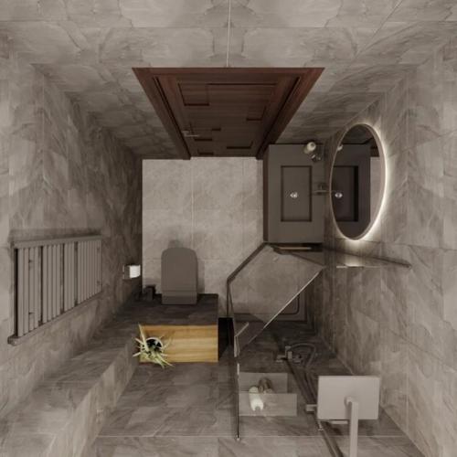 Предельно лаконичный и продуманный по функциональности дизайн - проект ванной комнаты. 01